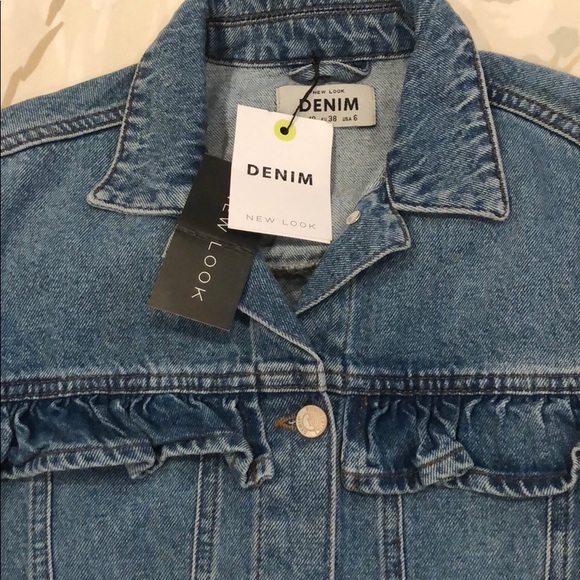 NWT New Look Frill Detail Denim Jacket - Picture 8 of 8